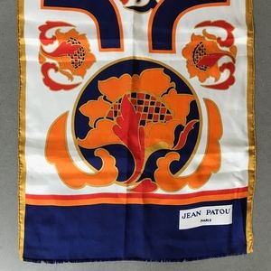 Rare Vintage Jean Patou Silk Rectangle Scarf